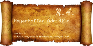 Mayerhoffer Adrián névjegykártya