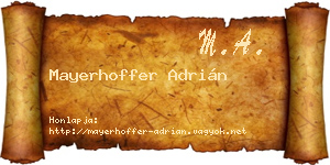 Mayerhoffer Adrián névjegykártya
